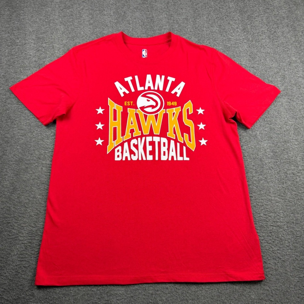 NBA Atlanta Hawks Basketball Graphic T-Shirt Men's‎ Large Red Short Sleeve Tee